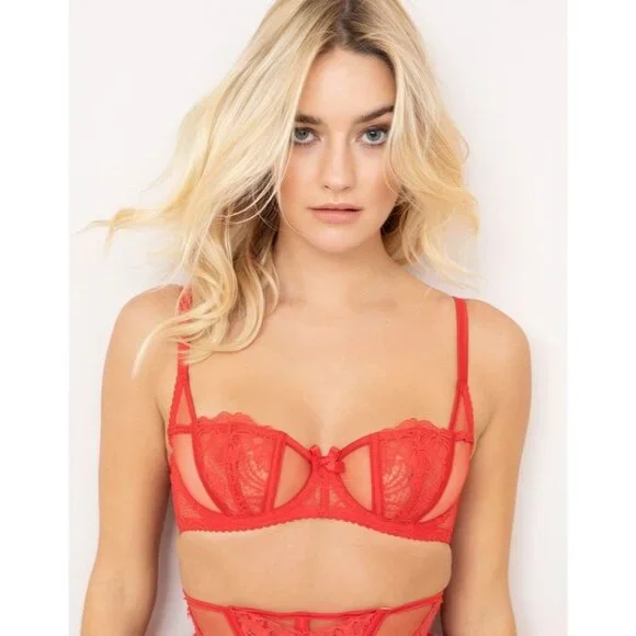 Agent Provocateur Rozlyn Red Lace Bra 32B - Picture 1 of 16